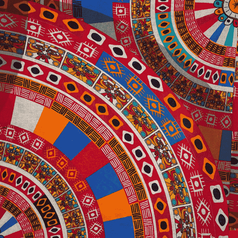 More detailed view of the antique bandana.