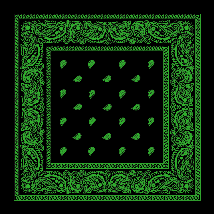 Black and Green Bandana