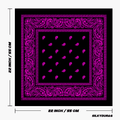 Size of the black and purple bandana.