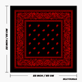 Size of the black red bandana.