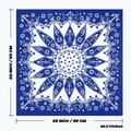 Size of the blue western bandana.