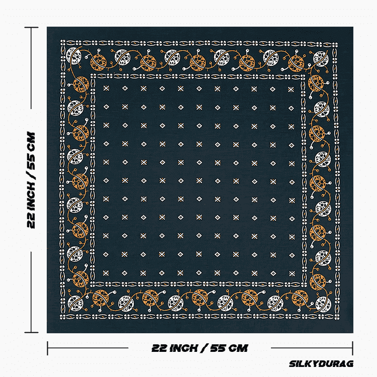 Size of the cotton cowboy bandana.