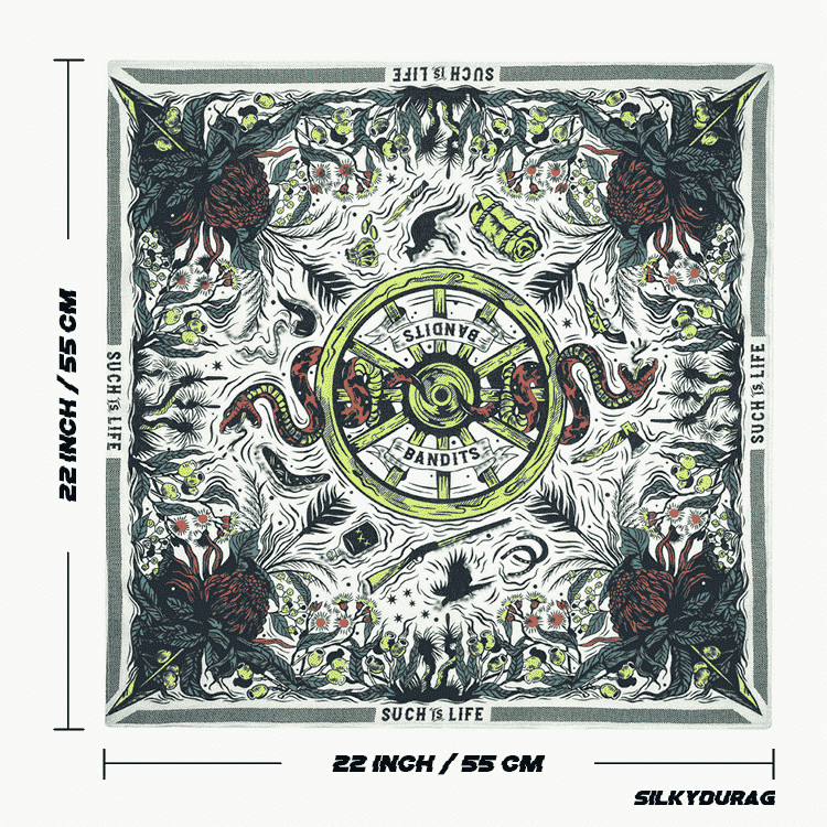 Size of the cowboy bandit bandana.