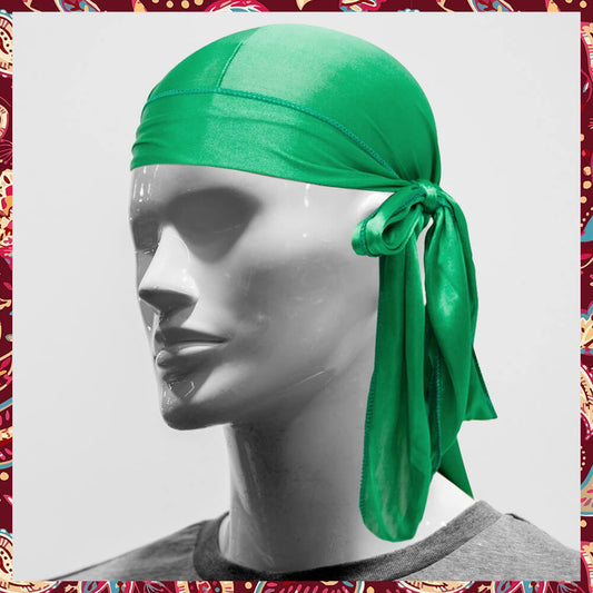 Fresh green satin durag.