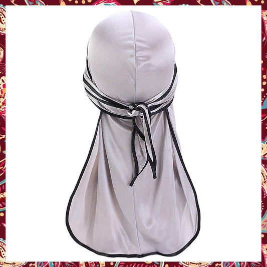 Sleek Grey Silk Durag offering a timeless design.