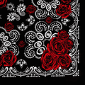 Detailed view of the guns and roses bandana.