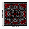 Size of the guns and roses bandana.