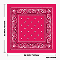 Size of the hot pink bandana.