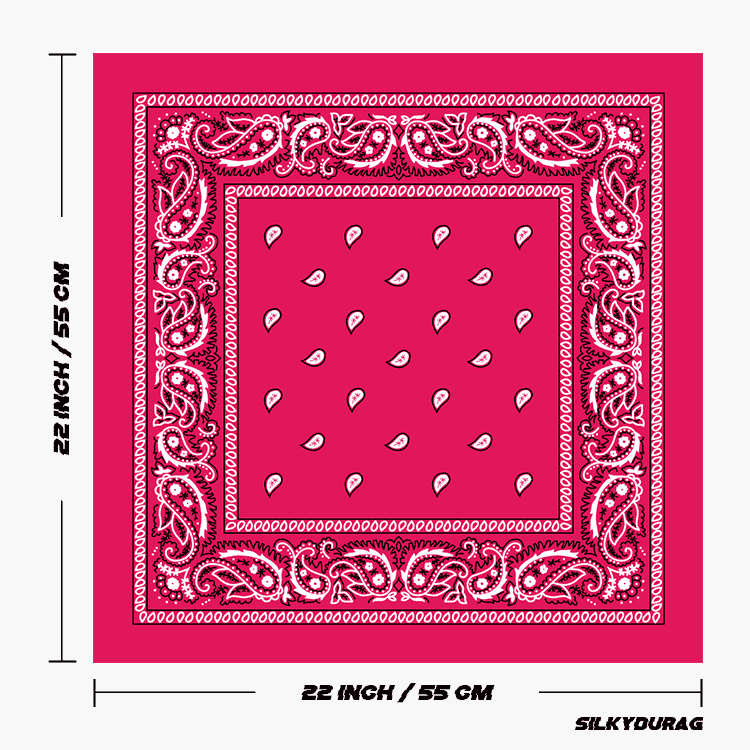 Size of the hot pink bandana.