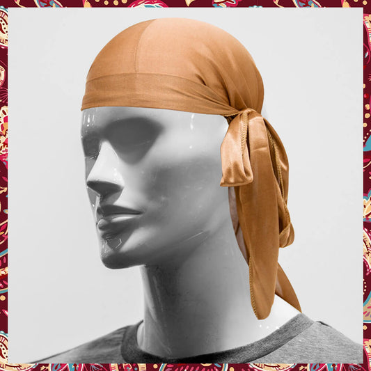Subtle khaki satin durag.