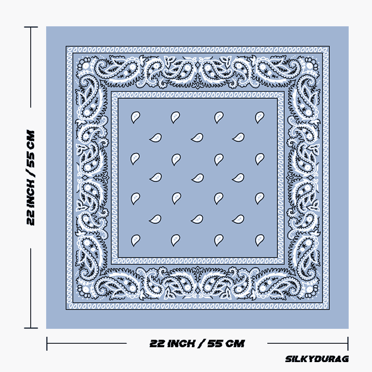 Size of the light blue bandana.