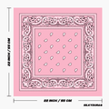 Size of the light pink bandana.