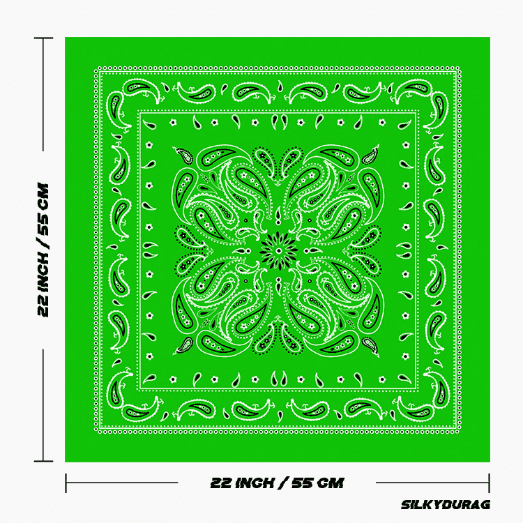 Size of the lime bandana.