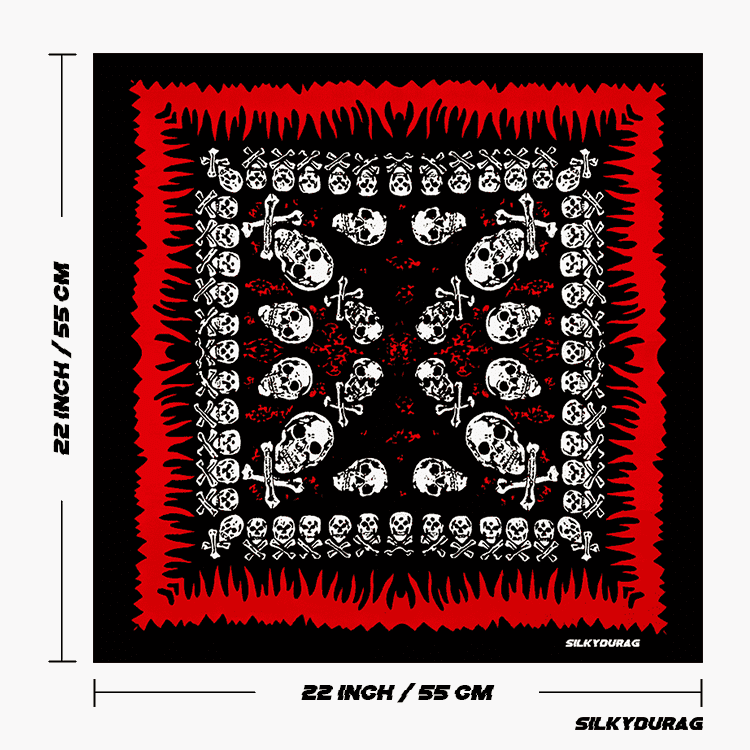 Size of the metallica bandana.