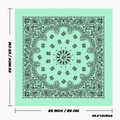 Size of the mint green bandana.