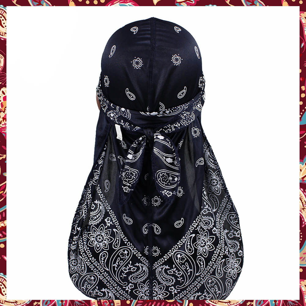 Navy Blue Silk Bandana Durag