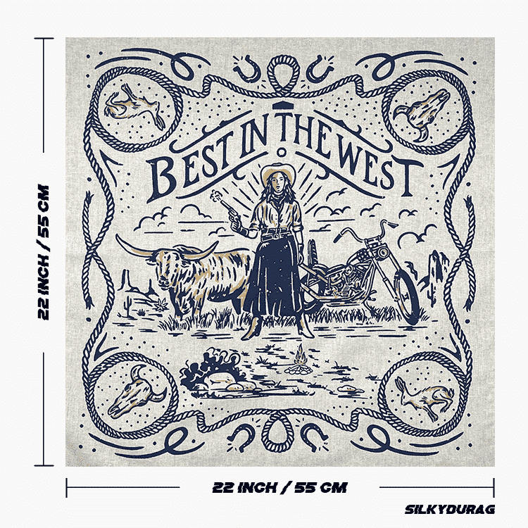 Size of the old west bandana.