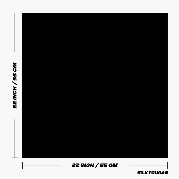 Size of the plain black bandana.