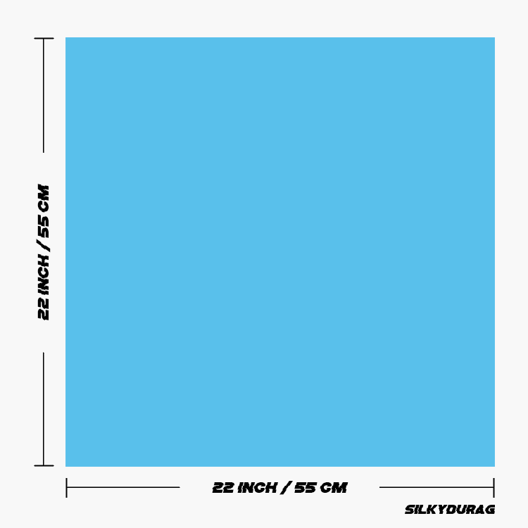 Size of the plain blue bandana.
