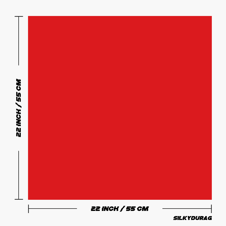 Size of the plain red bandana.