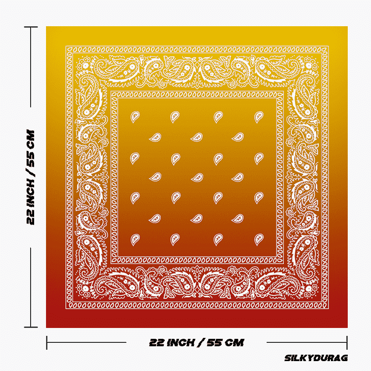Size of the red and yellow bandana.