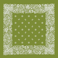Size of the sage green bandana.