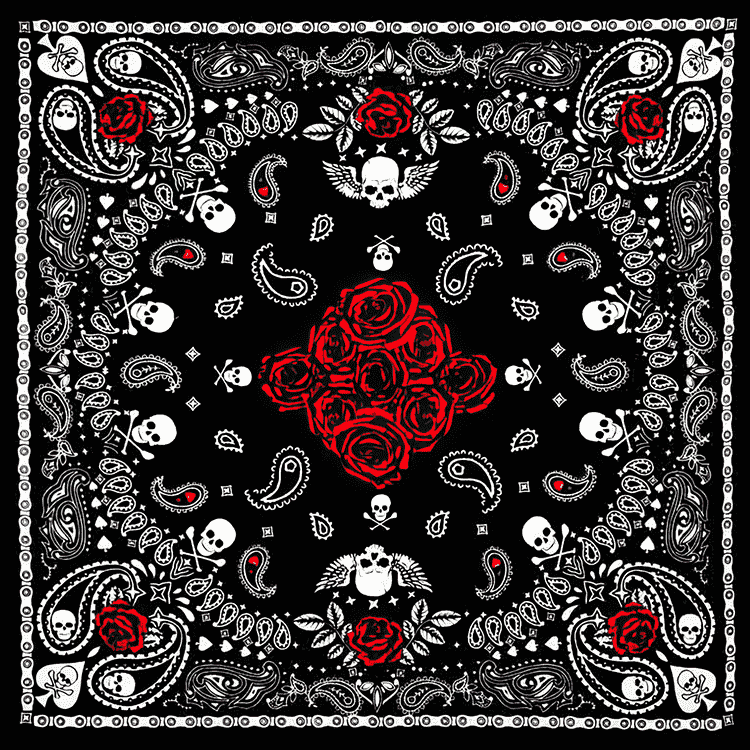 Skull And Roses Bandana