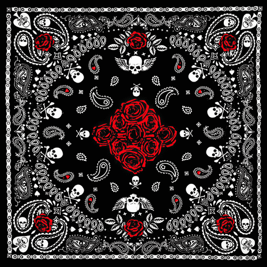 Skull and roses bandana