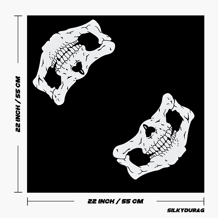 Size of the skull jaw bandana.