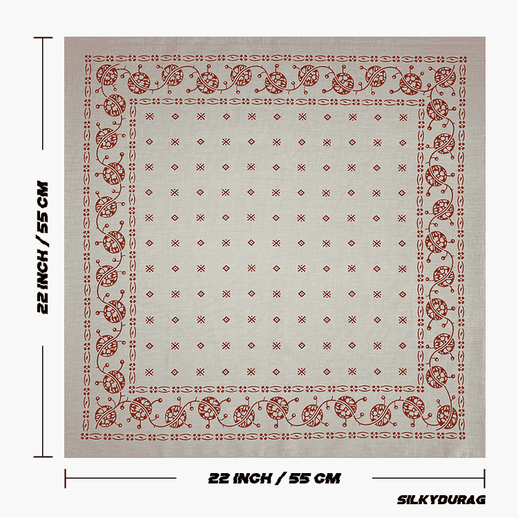 Size of the vintage western bandana.