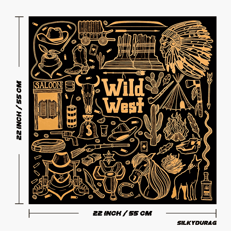 Size of the western cowboy bandana.