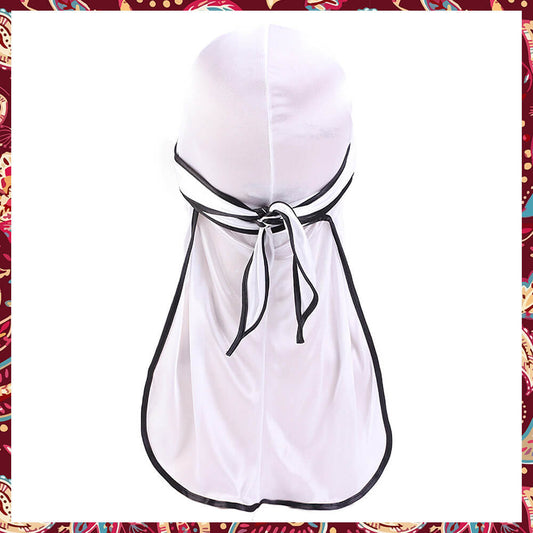 White Durag with striking black lining.