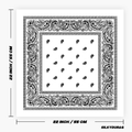 Size of the white paisley bandana.