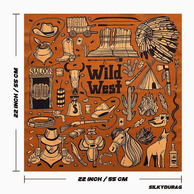 Size of the wild west bandana.