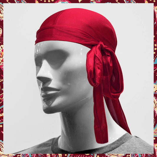 Sophisticated burgundy satin durag.