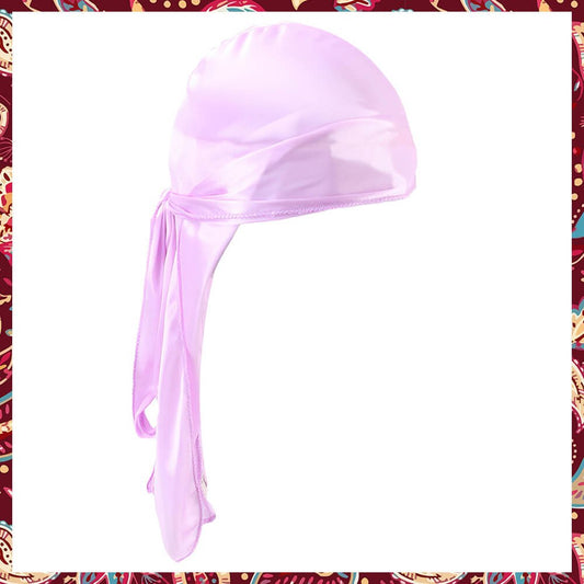 Light Purple Silk Durag providing a unique style.