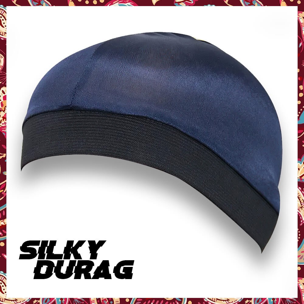 Navy Blue Silky Du Rag