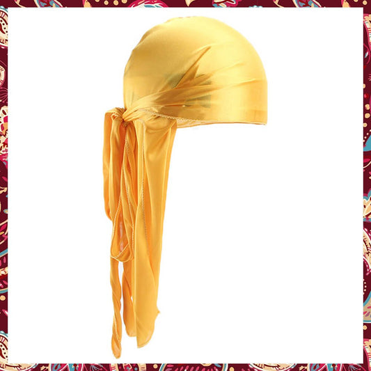 Silky Durag in a bright yellow shade for a sunny style statement.