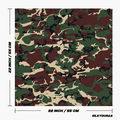 Size of the army camo bandana.