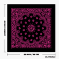 Size of the black and pink bandana.