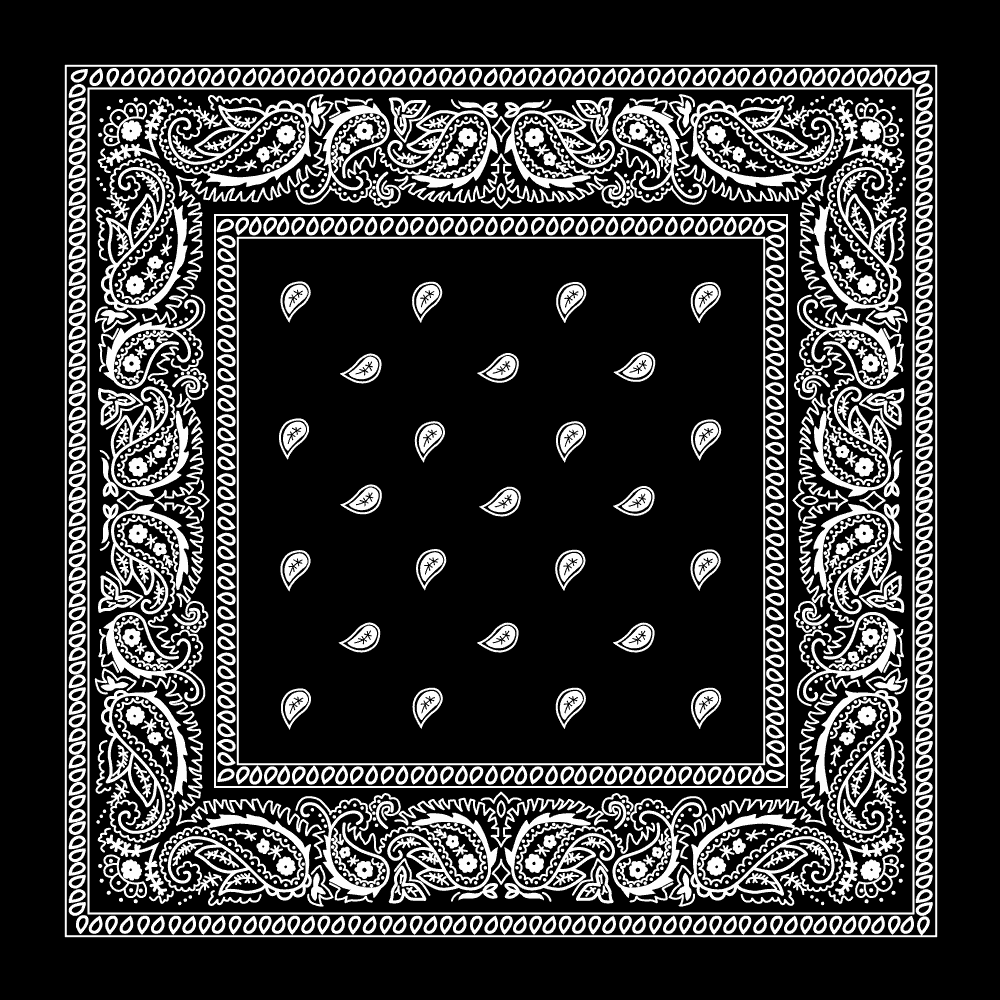 Black Paisley Bandana