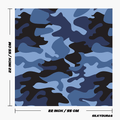 Size of the blue camo bandana.