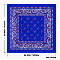 Size of the blue red bandana.