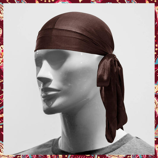 Earthy brown satin durag.