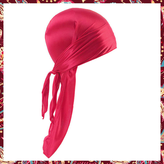 Close-up of the Burgundy Baby Durag, showcasing its rich color and soft texture.