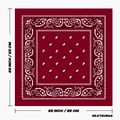 Size of the burgundy bandana.