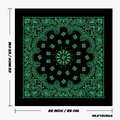 Size of the green and black bandana.