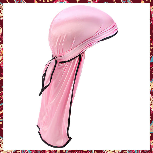 Soft Light Pink Silk Durag exuding feminine charm.