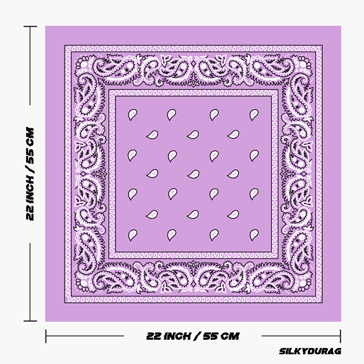 Size of the light purple bandana.