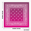 Size of the magenta bandana.